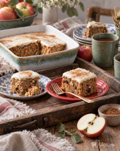 gluten free apple cider cake with apples