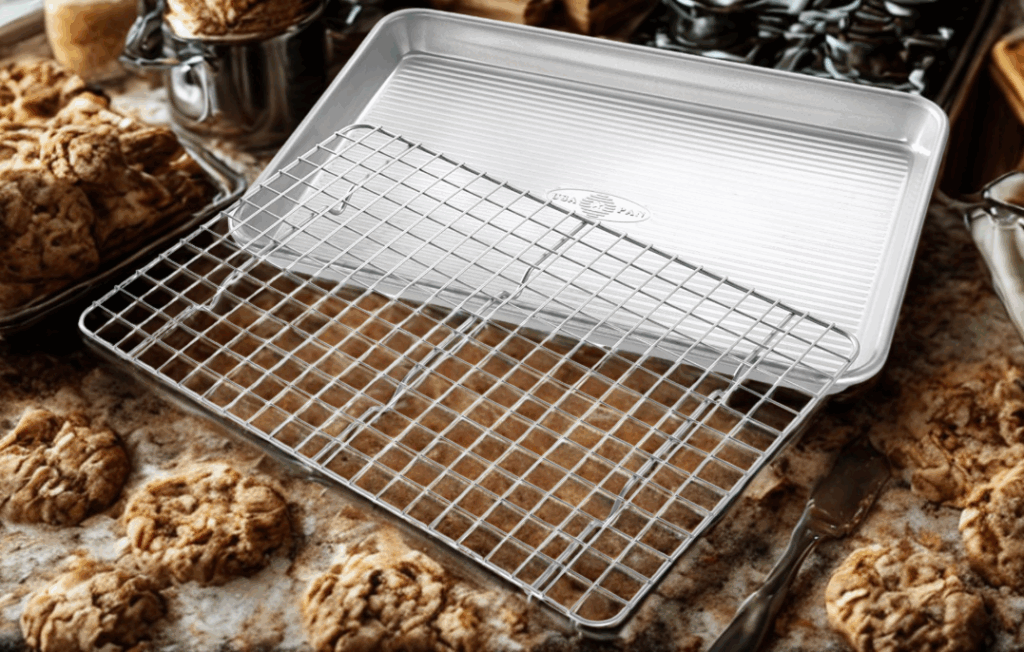 USA Pans on counter with cookies