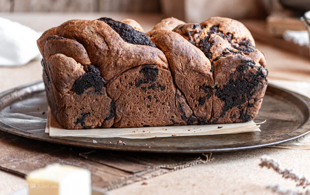 gluten free chocolate brioche loaf