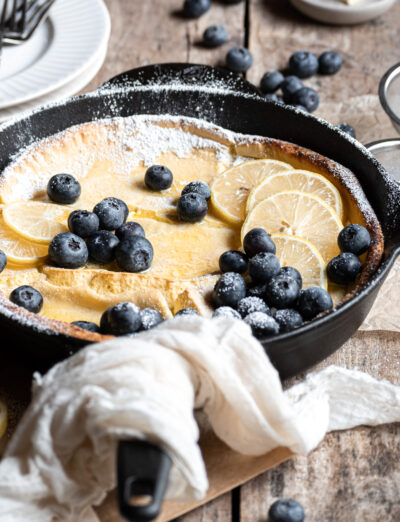 gluten free dutch baby hot out of the oven