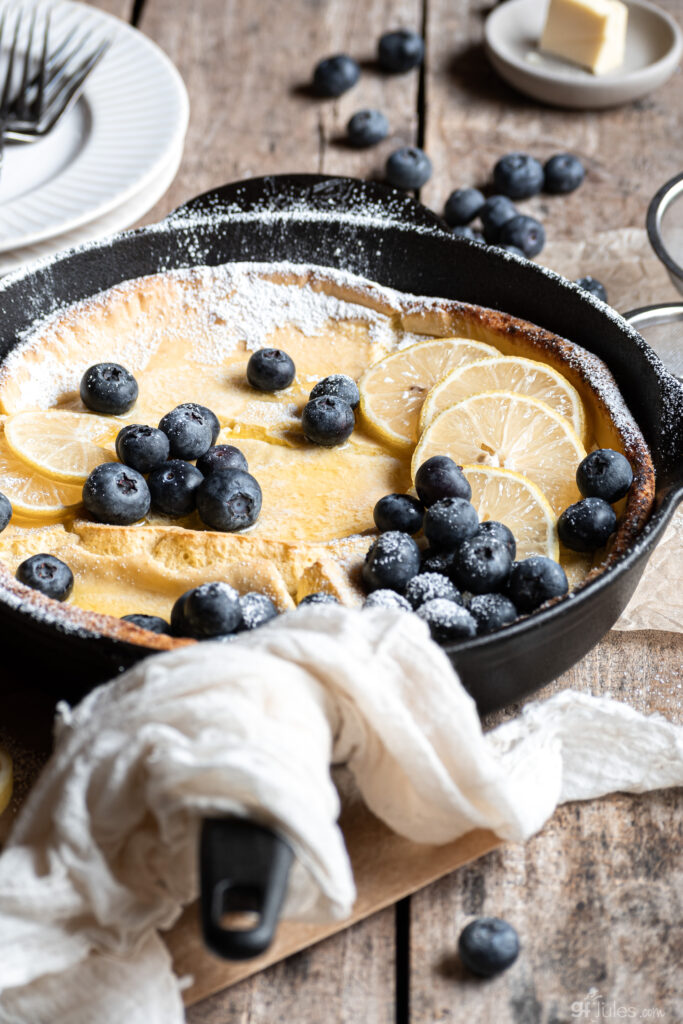 gluten free dutch baby hot out of the oven