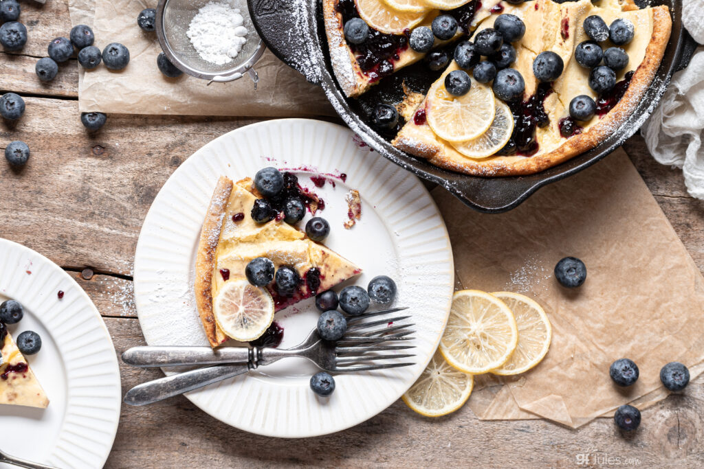 gluten free dutch baby with slice