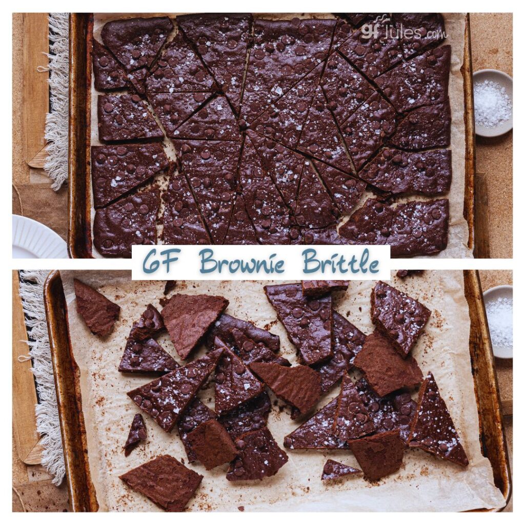 Gluten Free Brownie Brittle on tray | gfJules