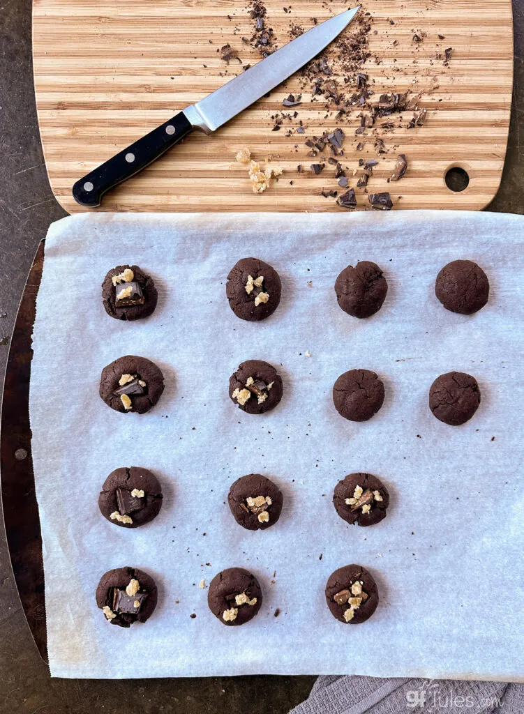 Chocolate spice cookie dough on tray 2