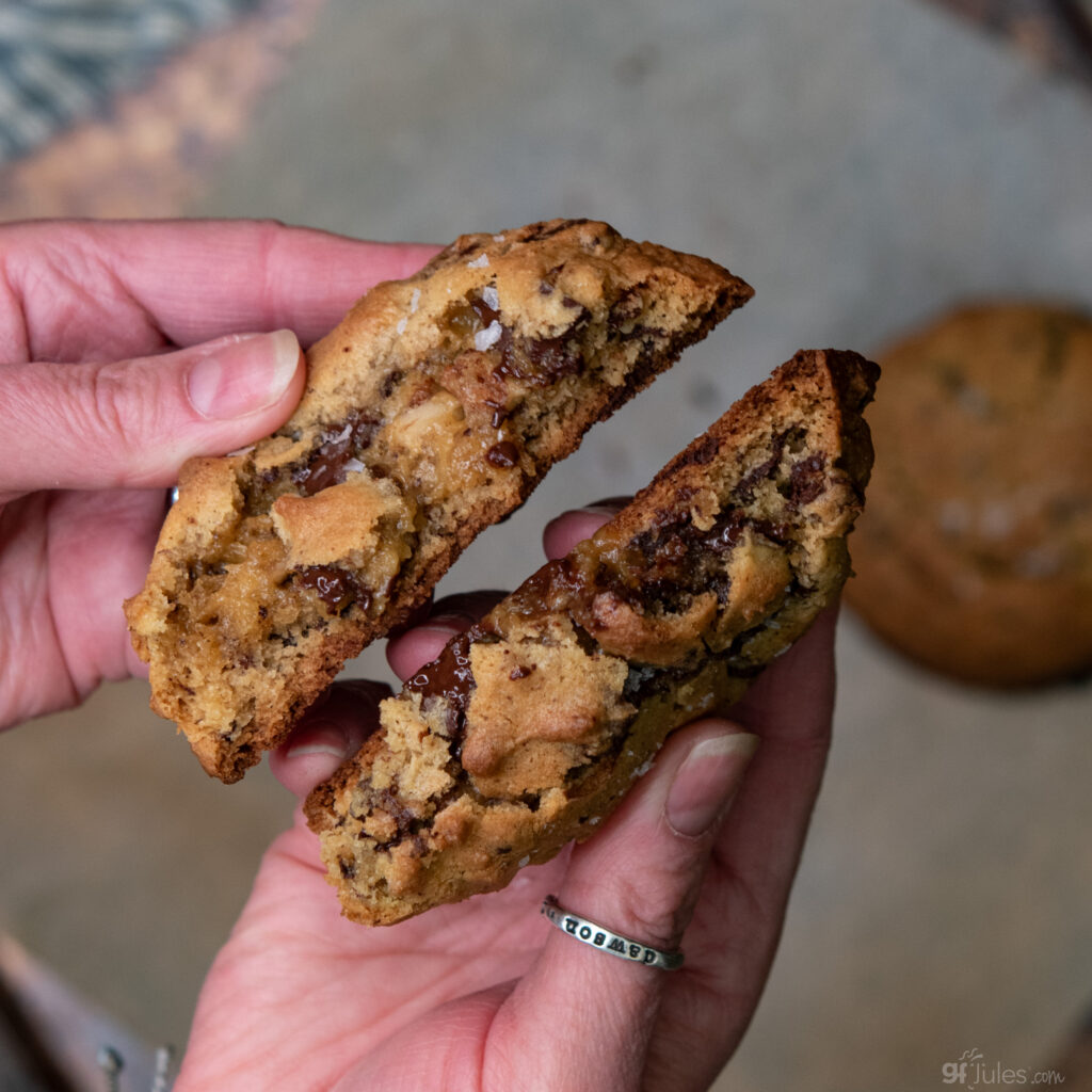 Gluten Free Levain Cookie in hands