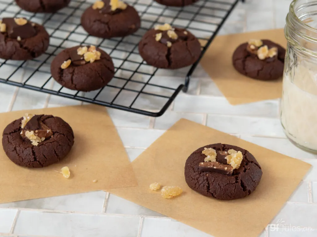 Gluten Free Chocolate Spice Cookies with rack