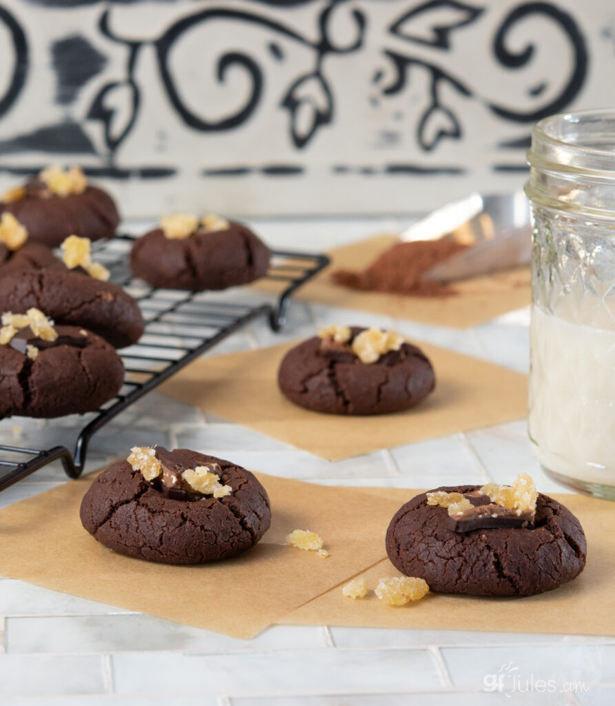 Chocolate spice cookies with milk