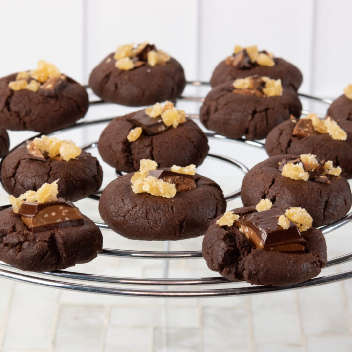 Gluten Free Chocolate Spice Cookies on rack