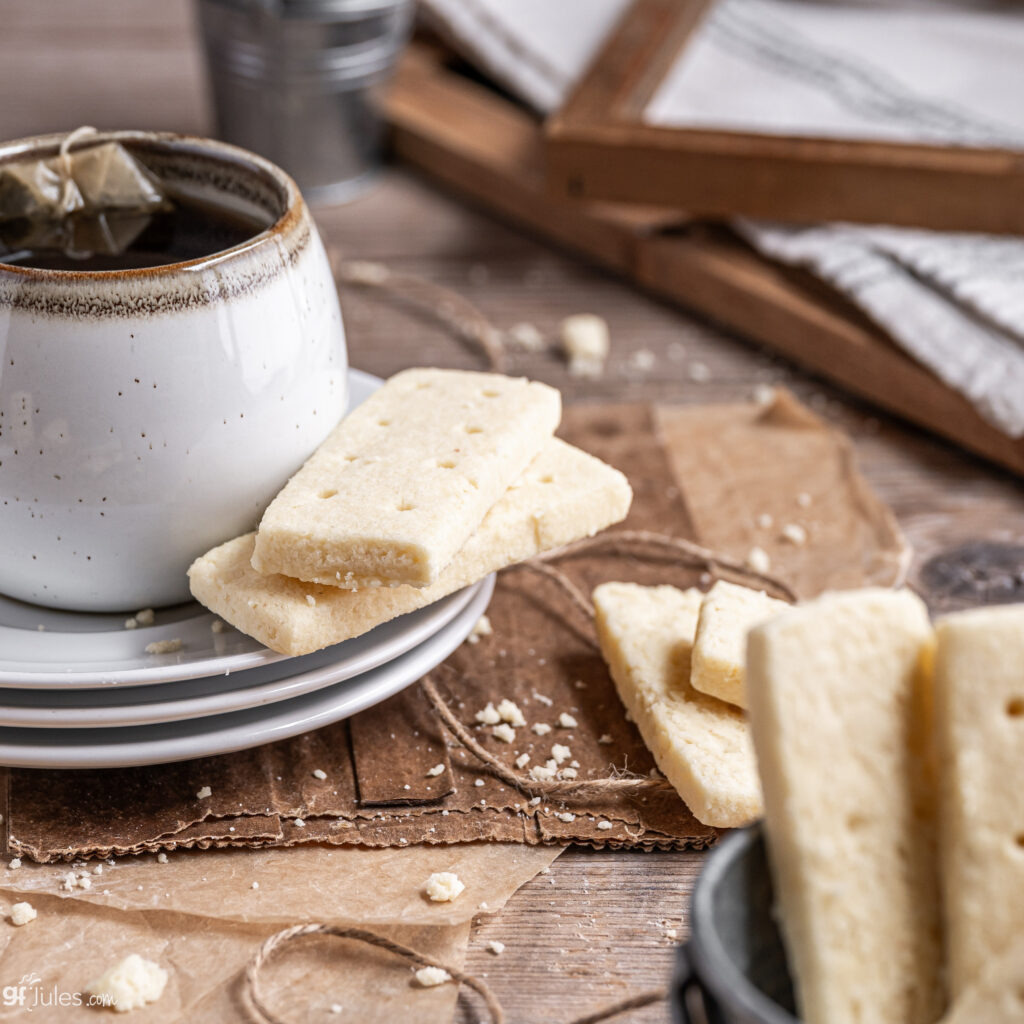 gluten free shortbread cookies with tea