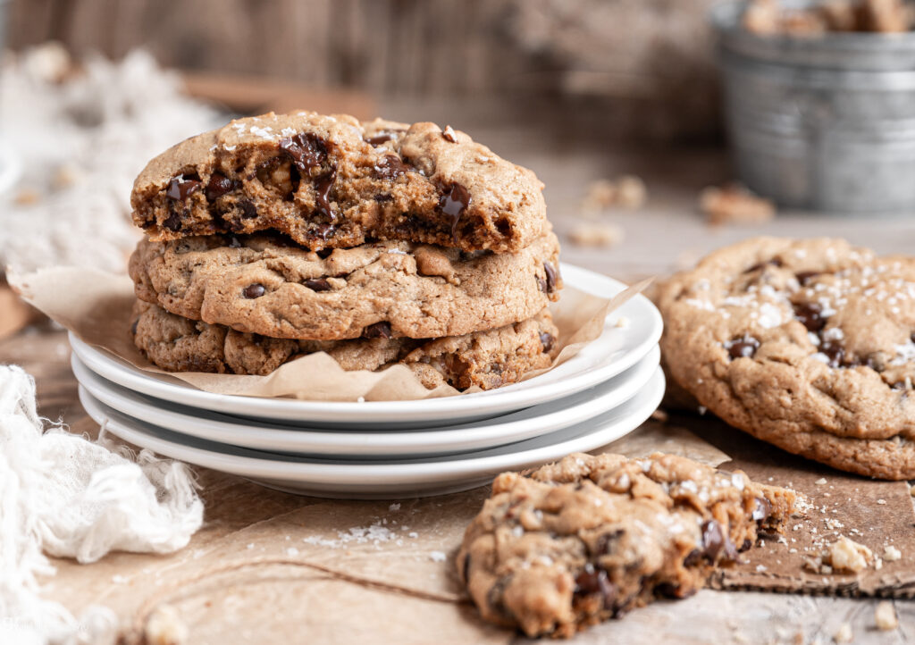 Gluten Free Levain Cookies on plates