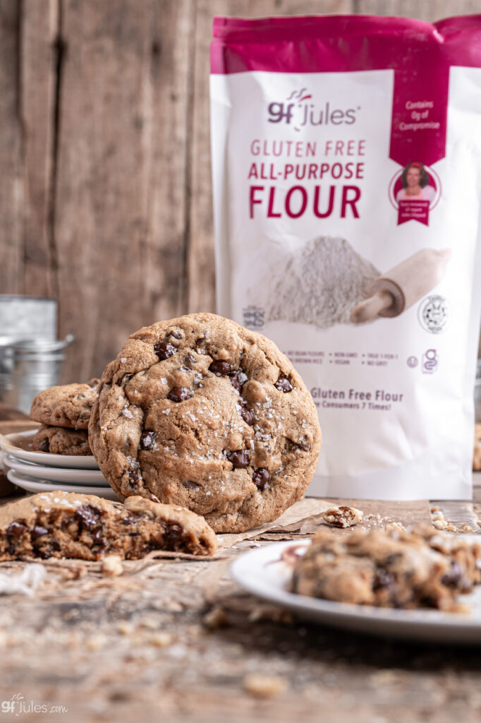 Gluten Free Levain Cookies with gfJules Flour bag