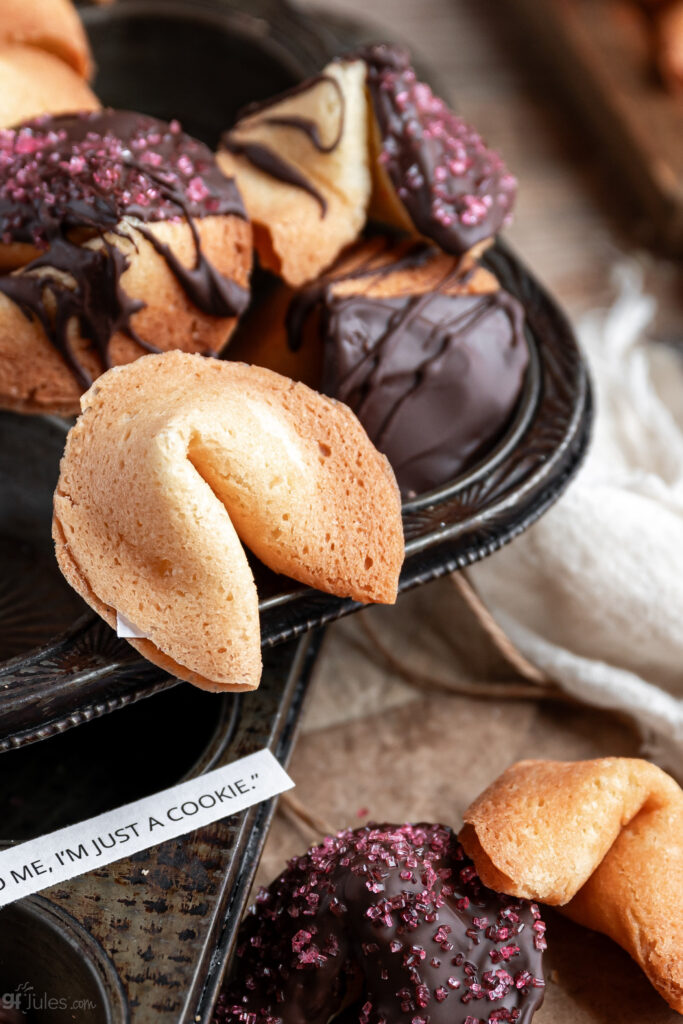 gluten free fortune cookies in muffin pans