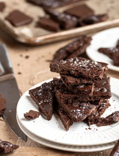 Gluten Free Brownie Brittle on plate