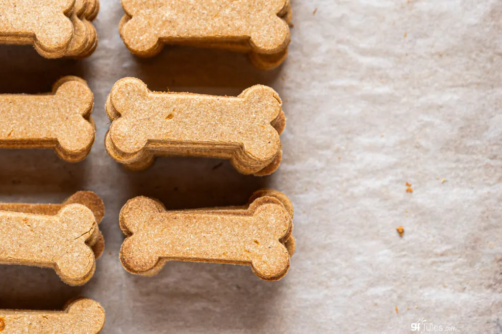 Grain Free Dog Treats with Nada Flour in stacks