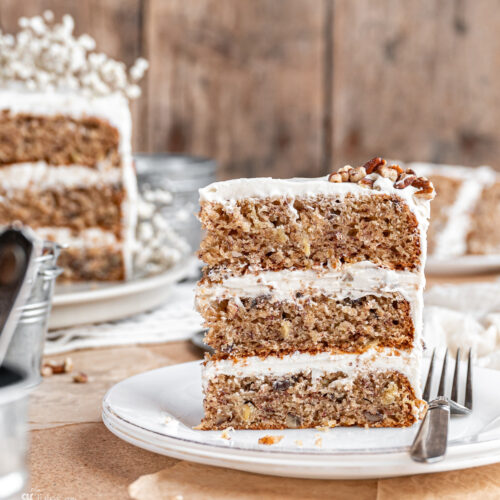 Gluten Free Hummingbird Cake Sliced with fork
