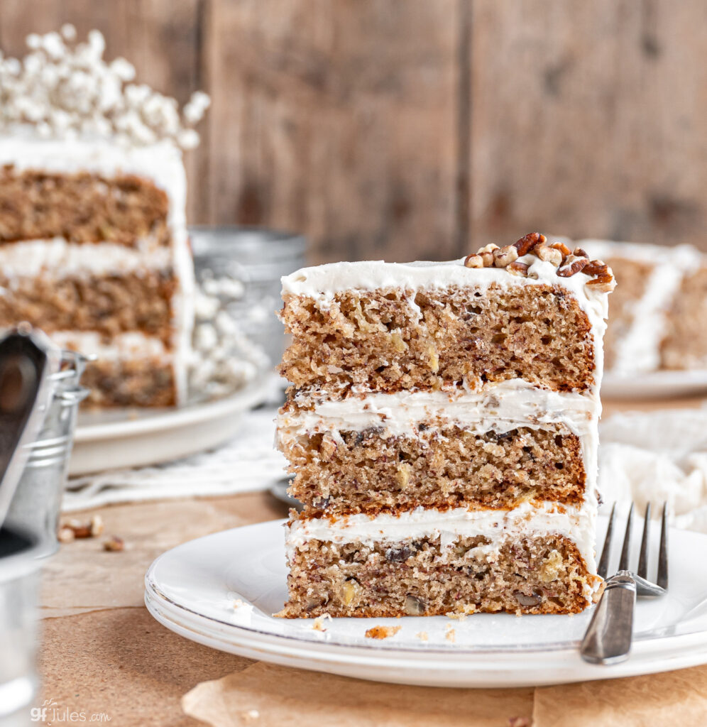 Gluten Free Hummingbird Cake Sliced with fork