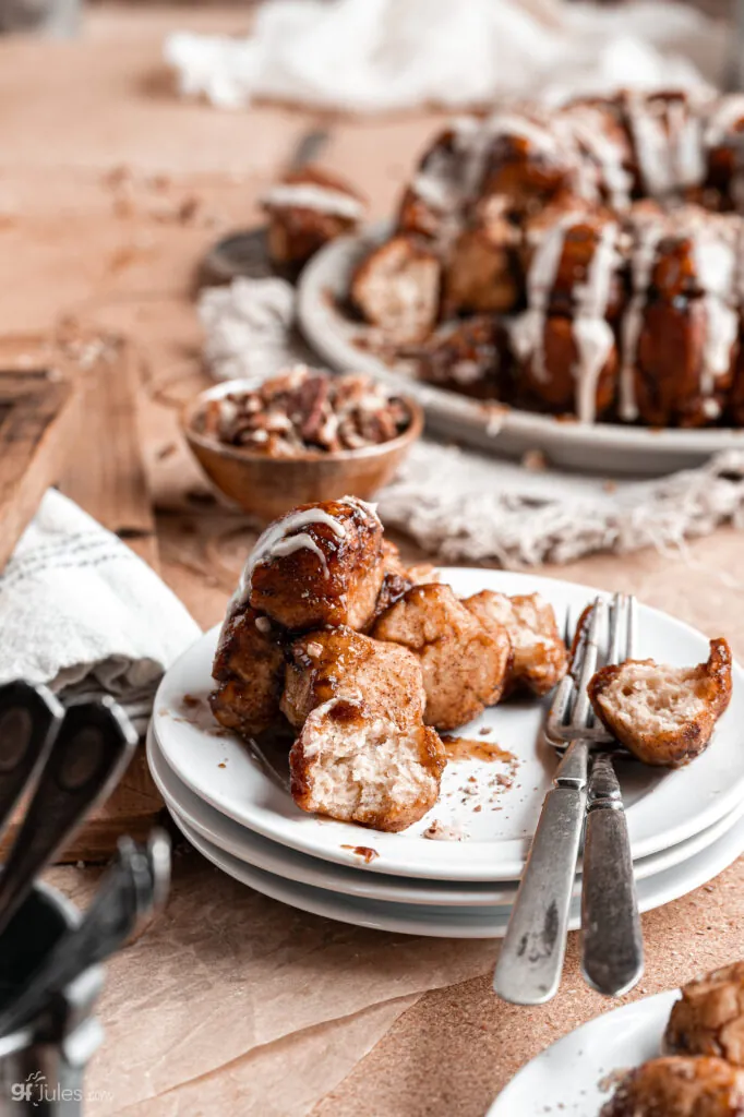 gluten free monkey bread on plates