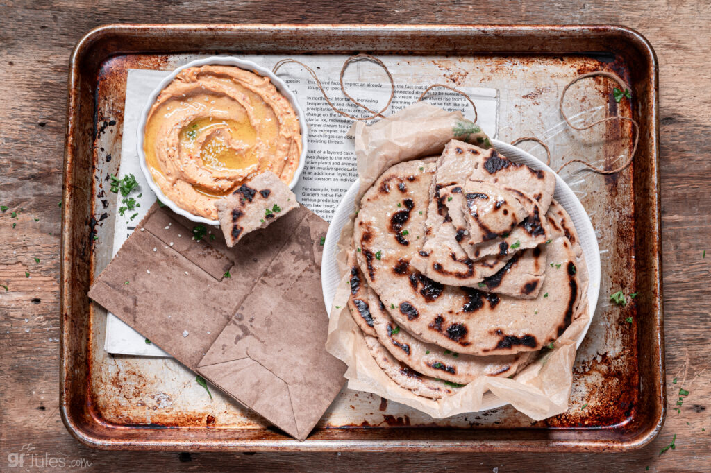 grain free naan breads with curry dip