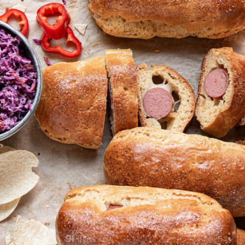 Homemade Gluten Free Klobasniky with Sausage Filling