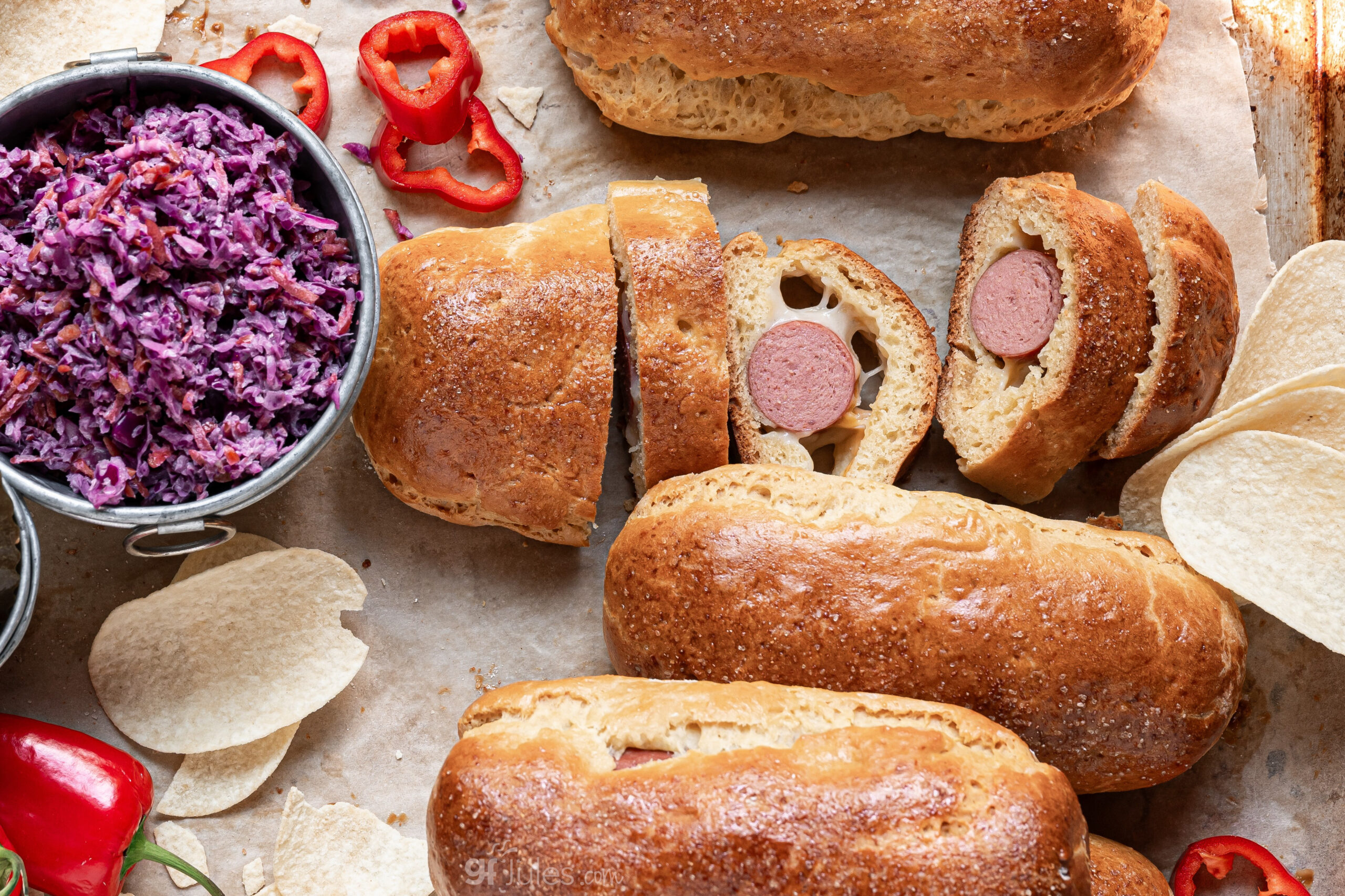 Homemade Gluten Free Klobasniky with Sausage Filling