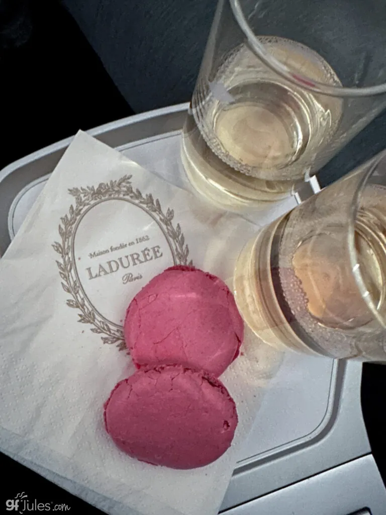 La Duree gluten free macarons on flight