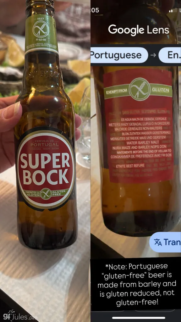 Super Bock gluten free beer made from barley
