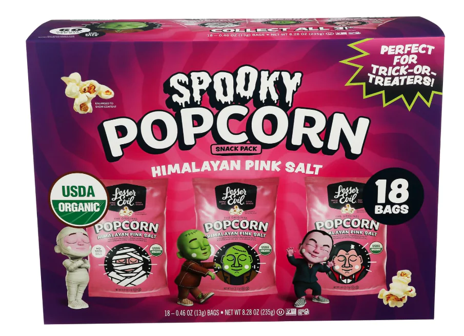 lesser evil halloween popcorn