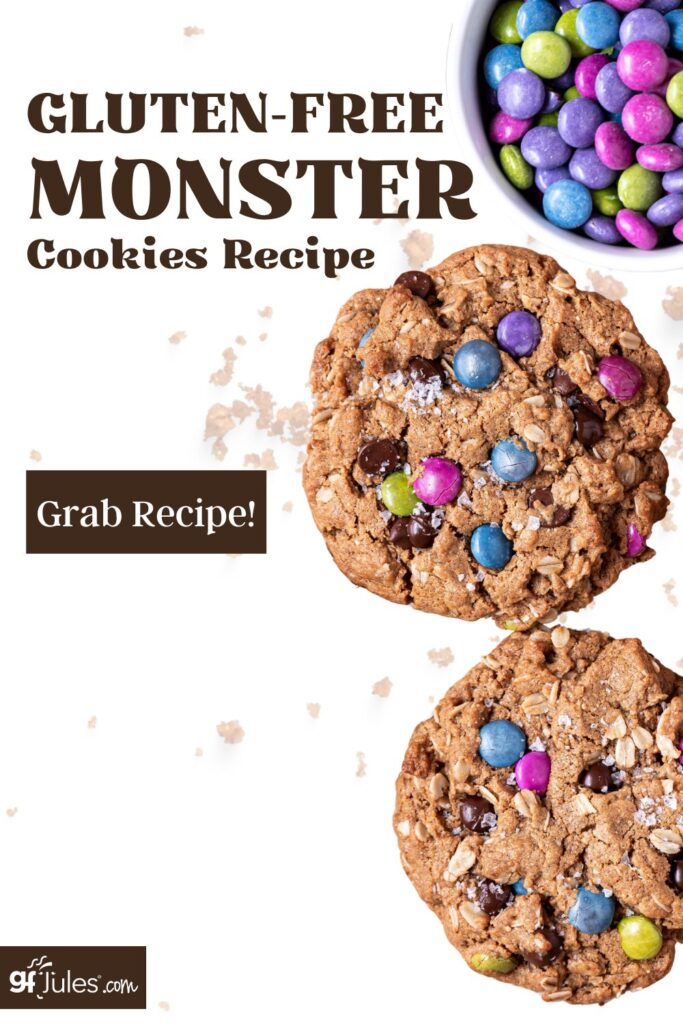 Easy Gluten Free Monster Cookies with Peanut Butter & Chocolate!