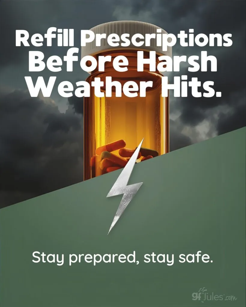 refill prescriptions before harsh weather hits