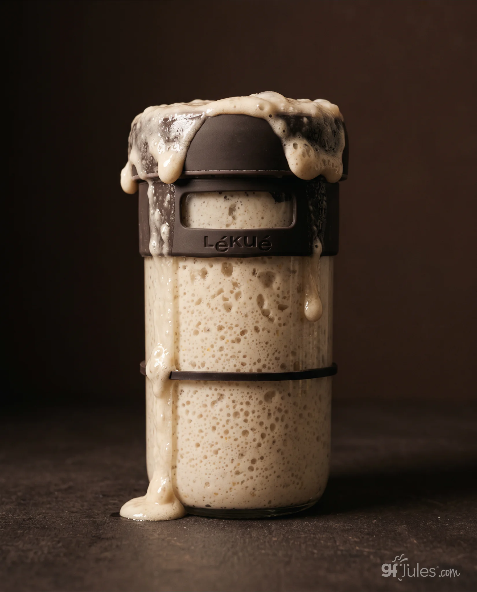 gfjules sourdough starter in jar