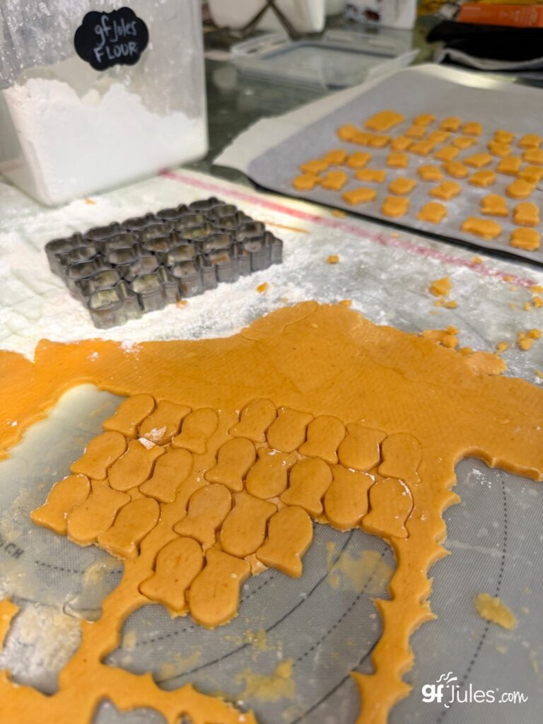 making gluten free goldfish crackers with dough