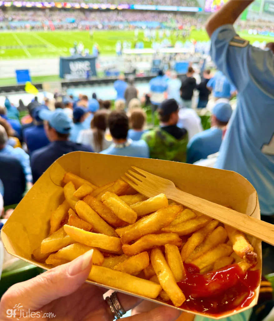 gluten free fries at stadium in Ireland