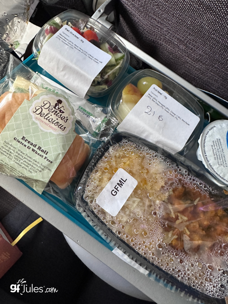 Air Lingus gluten free meal 1