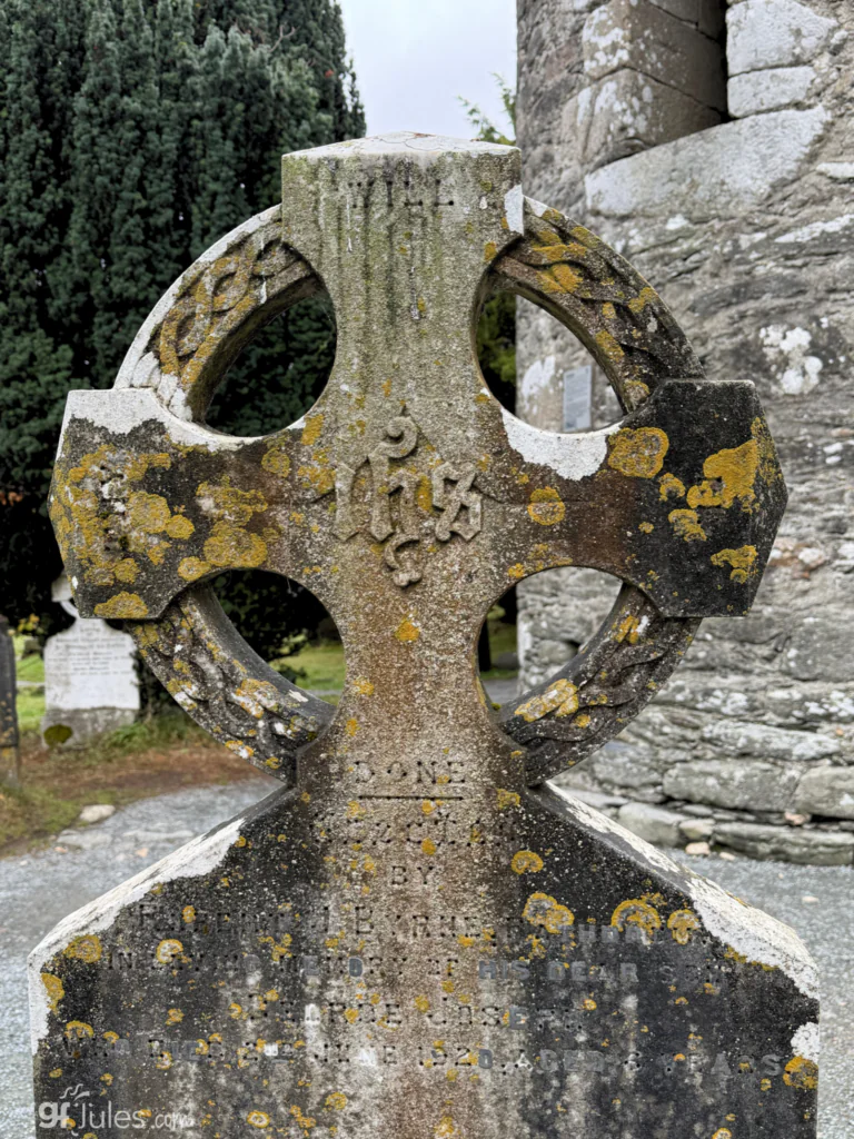 Celtic cross in Ireland graveyard