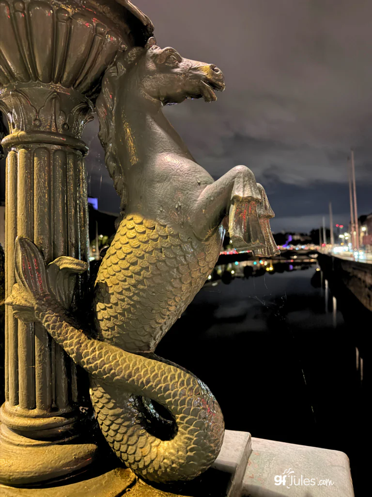 sculpture on bridge over River Liffey