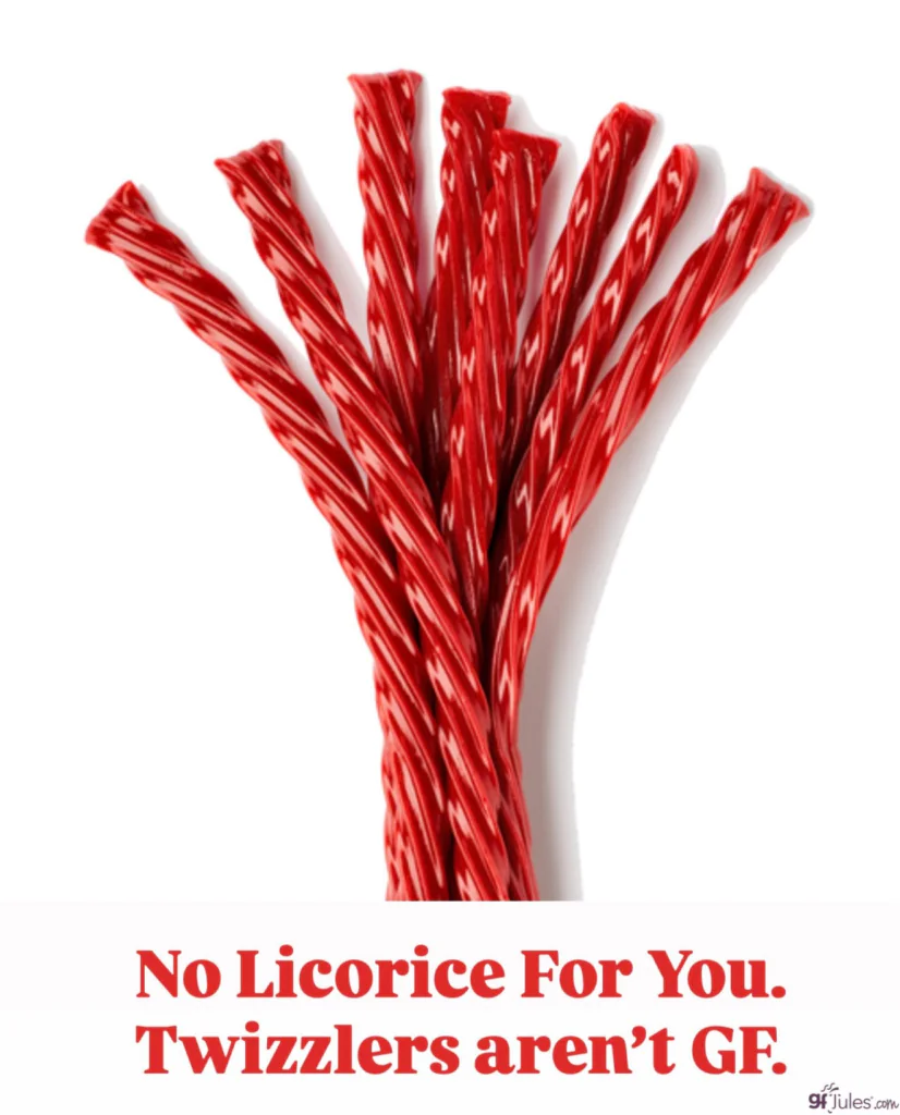 Twizzlers Licorice contains gluten
