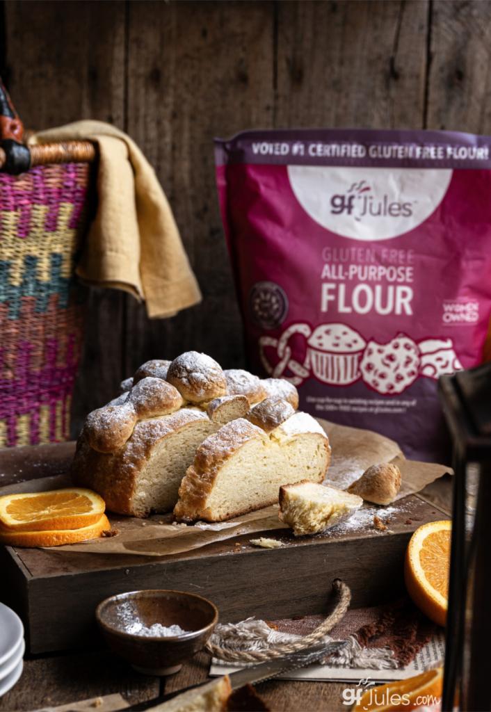 gluten free pan de muerto with gfJules 4.5lb flour bag