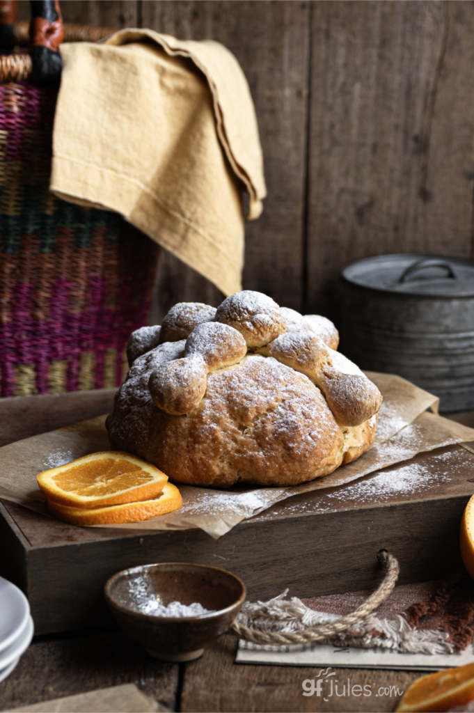 gluten free pan de muerto vertical